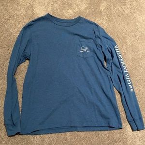 Vineyard Vines blue long sleeve logo tee